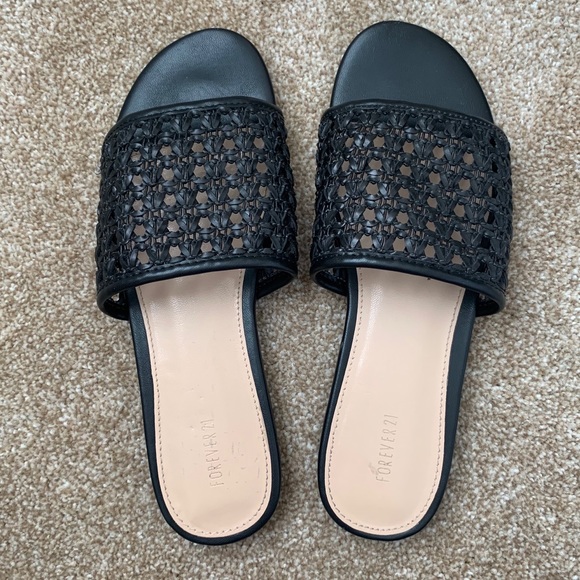 Forever 21 Shoes - Summer black weave sandals